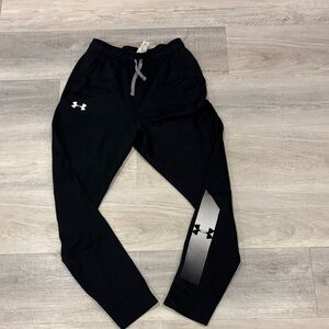 Under Armour Black Athletic Pants with Logo Detail